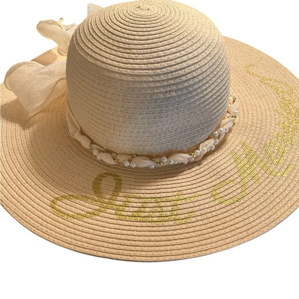Just Married Floppy Sun Straw Hat